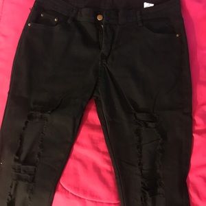 Black ripped jeans
